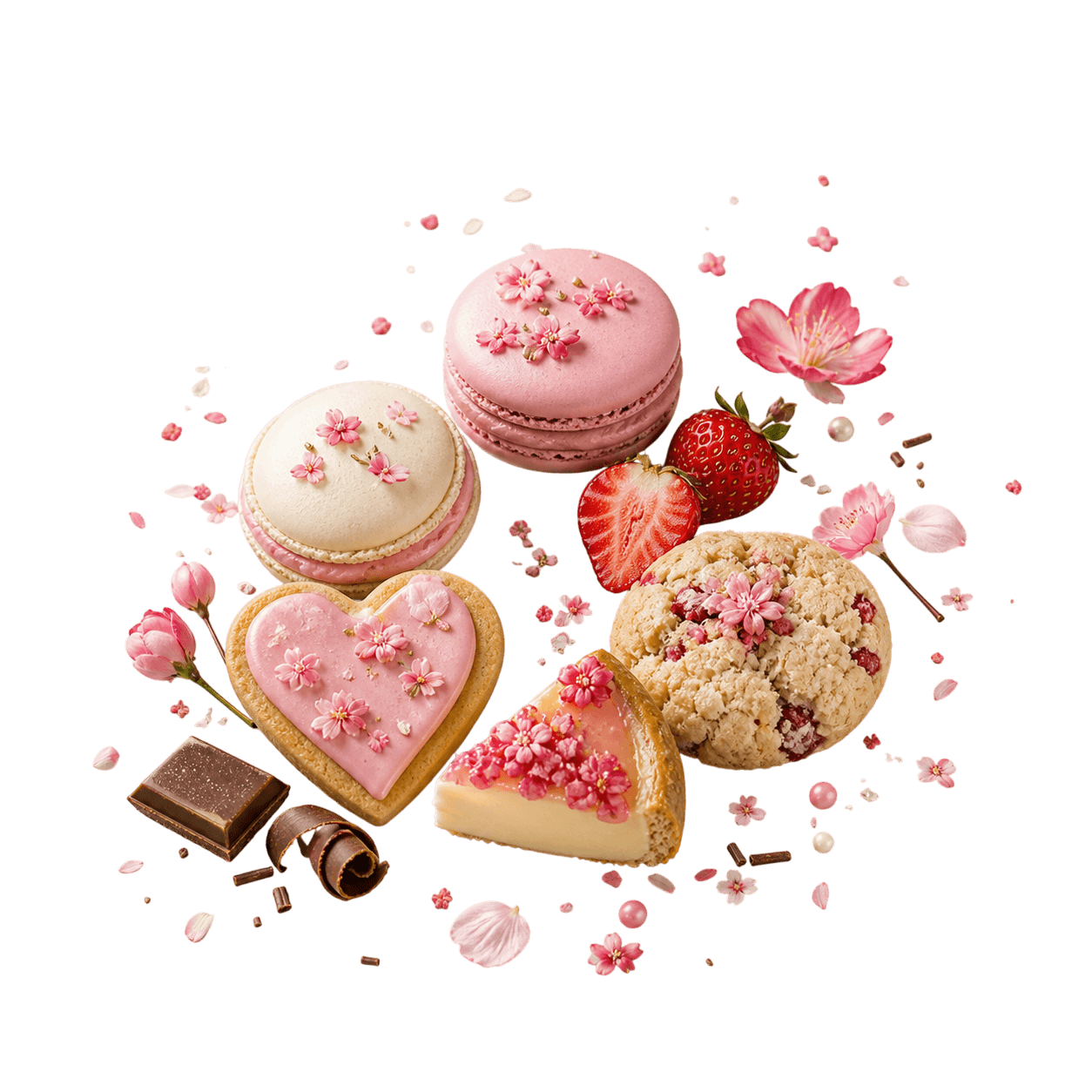 Beautiful custom macarons and decorated cookies